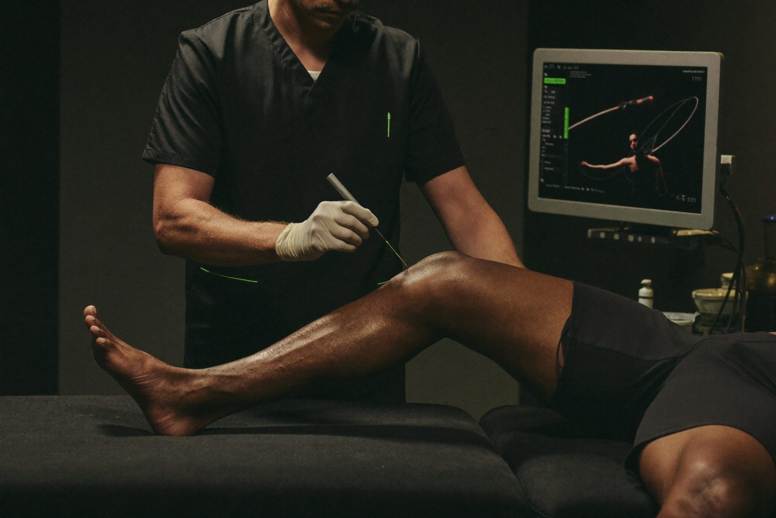 Técnica de fisioterapia invasiva guiada por ecografía en la rodilla